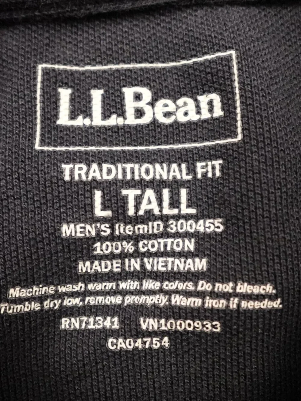 L.L. Bean Double L Polo Shirt Men’s Large Tall Black Short Sleeve Classic Cotton